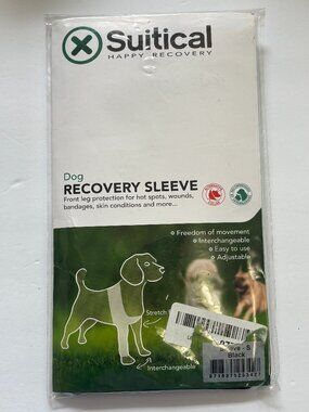 Suitical Dog Recovery Sleeve Small Black 17.7-24” Chest New